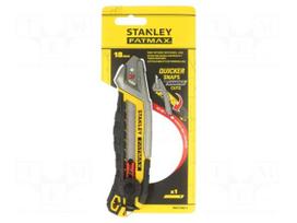 stanley peilis - Stanley FMHT10592-0 peilis su ratuku ir geležtės nulaužimo sistema 18 mm, Juoda (Black) - 1 nuotrauka