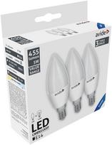 Avide LED Lempa E14 5W (44W) 6400K 455 lm, Šaltai balta (Cool White) 3 vnt.