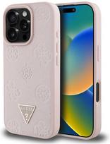 apple iphone 16 pink - GUESS Grained Hot Stamp Peony Triangle Logo MagSafe Case for Apple iPhone 16 Pro - Rožinis (Pink) - 1 nuotrauka