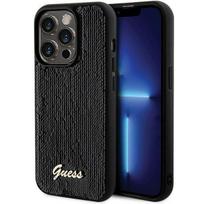 Apple iPhone 13 Pro Guess Sequin Script Metal dėklas - Juodas (Black)