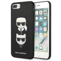 telefono deklas karl lagerfeld - Karl Lagerfeld Saffiano Karl&Choupette dėklas, skirtas iPhone 7 Plus / iPhone 8 Plus - Juodas (Black) - 1 nuotrauka