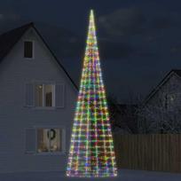 Kalėdų eglutė ant vėliavos stiebo, vidaXL 800 cm, spalvota (Colorful) 3000 LED