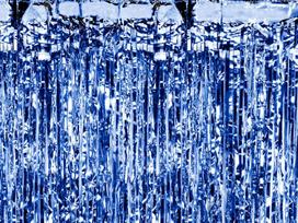 Dekoratyvinė kutų užuolaida PARTY DECO, mėlyna (Blue), 90 x 250 cm