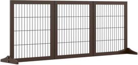 voljeras - Pawhut Laisvai pastatoma medinė tvorėlė augintiniams, 185 x 36 x 71 cm, Ruda (Brown) - 1 nuotrauka