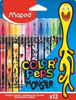 Flomasteriai MAPED ColorPeps Monster, 12 spalvų