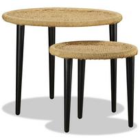 Kavos staliukų komplektas, 2 dalių, rudos spalvos