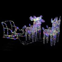 Kalėdinė šviečianti dekoracija Elniai ir rogės, 240 LED