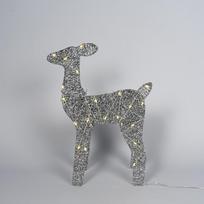Dekoracija „Elnias“ Christmas Touch su LED apšvietimu, 48 cm, sidabro
