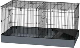 PawHut 2-in-1 nykštukinių žiurkėnų narvas, Juodas (Black)
