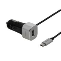DELTACO 5.4A, 12-18V, USB / USBC-CAR100