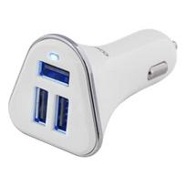 DELTACO 5.2A, 3xUSB, baltas / USB-CAR102