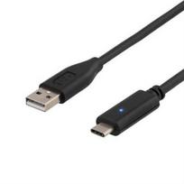 usb c pakrovejas - DELTACO USB 2.0 "C-A", 1.5m, juodas / USBC-1005 - 1 nuotrauka