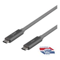 pakrovejas usb c 100w - DELTACO USB 3.1, "C-C", 1m, pilka / USBC-1412M - 1 nuotrauka