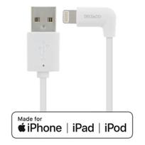 DELTACO kampinis, USB-iPhone, iPad, iPod 2.4A, 1m, baltas / IPLH-176