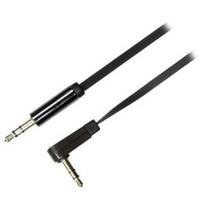 telefono laidai - DELTACO garso, 3.5mm-3.5mm kampinis, 1.0m, juodas lankstus / AUD-121 - 1 nuotrauka