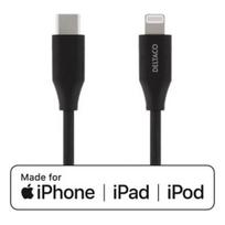 DELTACO USB-C su Lightning jungtimi, 0,25m, juodas / IPLH-301M