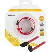 DELTACO SATA, 0.5m, raudonas kampinis / SATA-05A-K