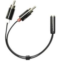 2 male to female 3.5mm - Adapteris DELTACO 3.5mm F - 2xRCA M, 0.1m, juodas lankstus / AUD-204 - 1 nuotrauka