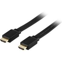 DELTACO HDMI-HDMI plokščias, 15.0m, juodas / HDMI-1080F