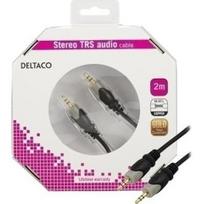 laidai kabeliai jungtys - DELTACO garso, 3.5mm-3.5mm, 2.0m / MM-150-K - 1 nuotrauka