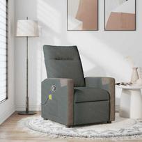 Fotelis reglaineris vidaXL Atlošiamas masažinis, tamsiai pilkas (Dark Grey)
