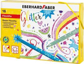 Flomasteriai EberhardFaber, blizgantys, 16 spalvų