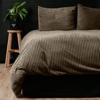 Sleeptime Pliušinė patalynė Rib Teddy Smėlinė-Rusva (Beige-Brown), 200x220 cm, 2 dalių