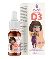 kake make - ECOSH KAKĖ MAKĖ VITAMINAS D3 400 IU, 10 ml - 1 nuotrauka