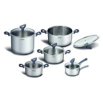 TEFAL Daily Cook 10 dalių nerūdijančio plieno puodų rinkinys, sidabro spalvos (Silver)