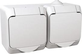 Kištukinis lizdas dvivietis Schneider Electric Cedar Plus WDE000523, baltas