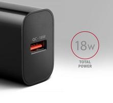 18w ikroviklis - MOBILE CHARGER WALL USB 18W/1PORT BLACK ACU-QC18 AXAGON - 2 nuotrauka