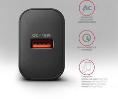18w ikroviklis - MOBILE CHARGER WALL USB 18W/1PORT BLACK ACU-QC18 AXAGON - 4 nuotrauka