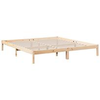 ciuziniai 200x220 - vidaXL Lovos rėmas be čiužinio, natūrali (Natural), 200x220 cm, pušies masyvas - 3 nuotrauka