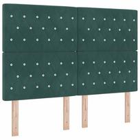 miegamojo lova 160 cm zalia - vidaXL Lovos galvūgalis su kristalų mygtukais, tamsiai žalias (Dark Green), 160 cm, aksomas - 2 nuotrauka