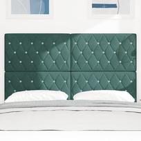 miegamojo lova 160 cm zalia - vidaXL Lovos galvūgalis su kristalų mygtukais, tamsiai žalias (Dark Green), 160 cm, aksomas - 3 nuotrauka