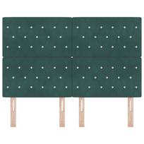 miegamojo lova 160 cm zalia - vidaXL Lovos galvūgalis su kristalų mygtukais, tamsiai žalias (Dark Green), 160 cm, aksomas - 4 nuotrauka