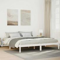 vidaXL Lovos rėmas be čiužinio, baltas (White), 200x220 cm, pušis
