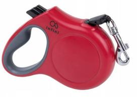 Automatinis pavadėlis Amiplay Infini Freedom, juodas/raudonas, L 5m