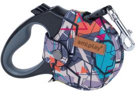Automatinis pavadėlis Amiplay Adventure Infini, raudonas/įvairių spalvų, XL