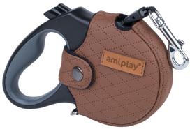 Automatinis pavadėlis Amiplay Cambridge, rudas, 5 m
