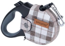 Automatinis pavadėlis Amiplay London, rudas, XL 5m