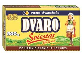 Saldžios grietinėlės DVARO sviestas, 82% rieb., 200 g