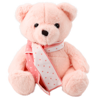 Lean Toys Pliušinis meškiukas su šaliku, rožinis (Pink), 35 cm