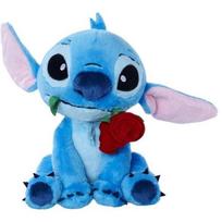 Pliušinis žaislas Stitch su rože, 25 cm, Simba Disney