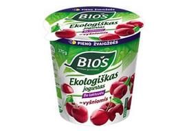 Ekologiškas jogurtas BIOS su vyšniomis, 3,1% rieb., 370 g