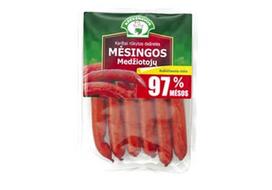 Karštai rūkytos MĖSINGOS MEDŽIOTOJŲ dešrelės, a. r., 230 g