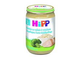 Brokolių tyrelė HIPP su ryžiais ir triušiena (nuo 8 mėn.), 220 g