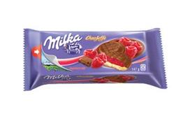 Sausainiai MILKA CHOCO JAFFA su aviečių skonio įdaru, 147 g