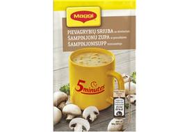Tirpi pievagrybių sriuba MAGGI 5 MINUTES su skrebučiais, 14 g