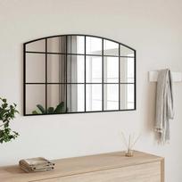 Veidrodis vidaXL, sieninis, 100 cm x 60 cm, juodas (Black), arkinis